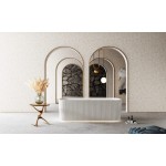 Milano V-Groove Soft square shape freestanding bathtub 1500 Gloss white